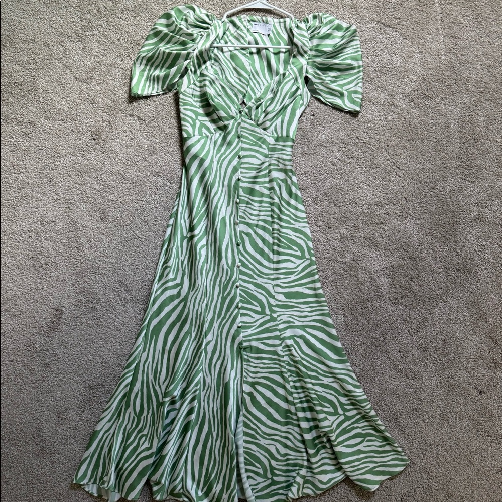 ASOS Green zebra striped midi dress